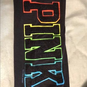 PINK crop sweatpants. Rainbow letter